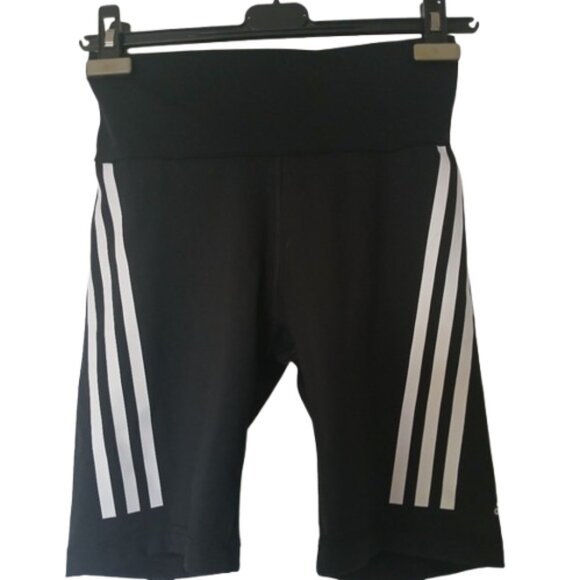 Adidas Junior Girls Aeroready Black Traincore Shorts with White Stripes Size Med - Picture 7 of 10